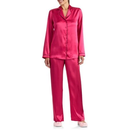 George Women's 2 Piece Satin Sleepwear Set - Walmart.com