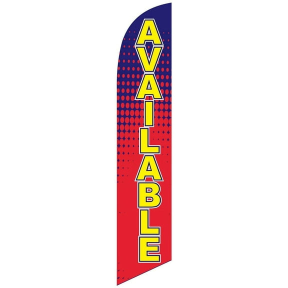 Building Available Real Estate Advertising Feather Banner Swooper Flag Sign with Flag Pole Kit and Ground Stake