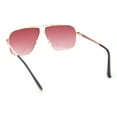 thumbnail image 4 of Mens Rectangular Metal Rim Officer Gentlemanly Racer Sunglasses Gold - Burgundy, 4 of 4