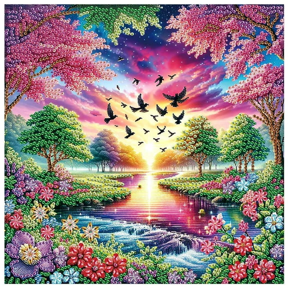 5D DIY Diamond Painting Kit Beautiful Scenery Special Shape Creative Diamond Artwork Suitable for Home and Office Decor, Festive Gifts