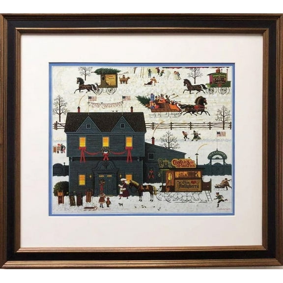 Charles Wysocki "A Warm Christmas Love" New CUSTOM FRAMED Art Generic