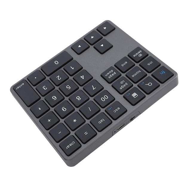 BT Number Pad, USB C Rechargeable 2.4G Numeric Keypad, External 35 Keys Keyboard with Receiver, for Smartphones, Laptops, Desktops, Tablets