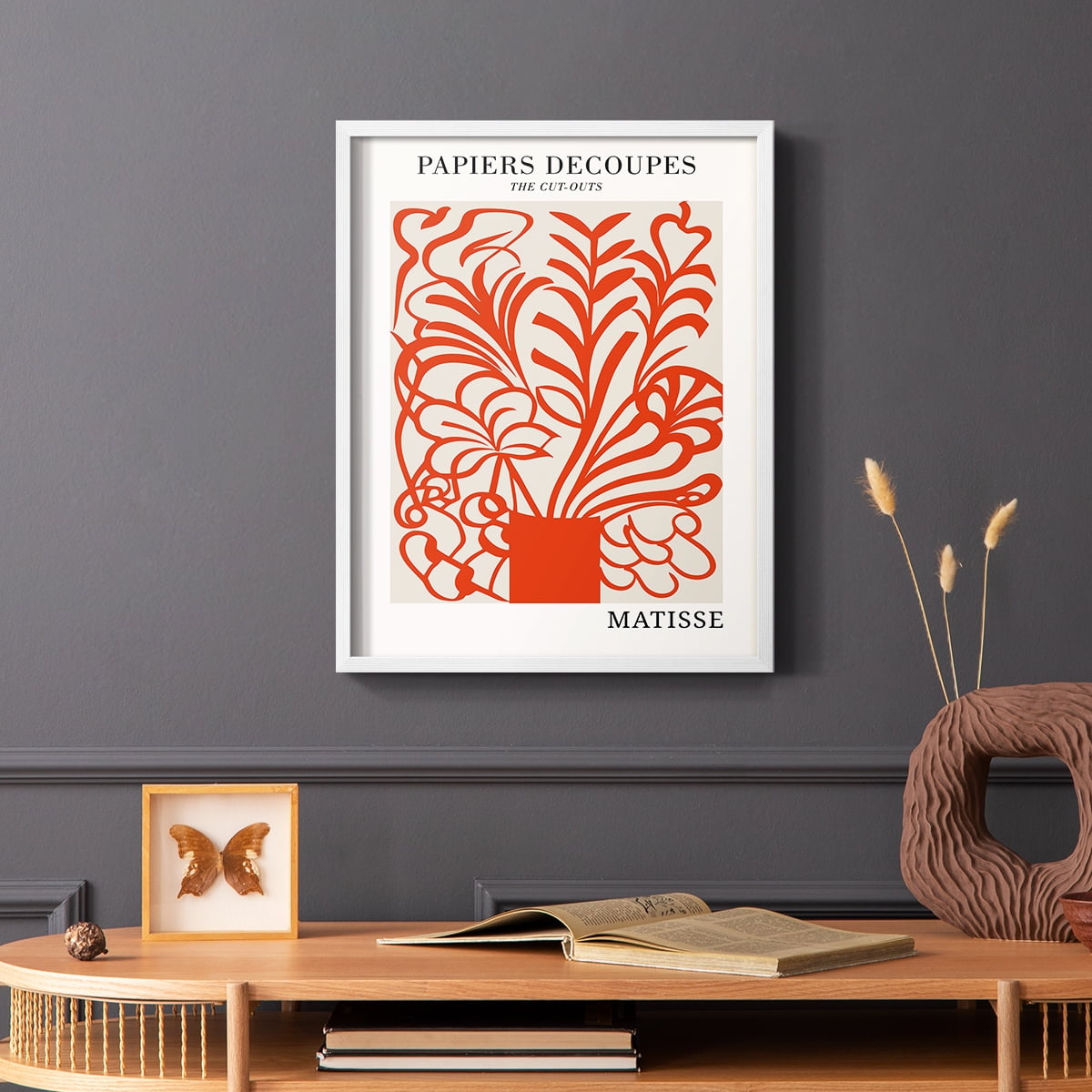 Matisse CDLXXVI in White Solid Wood Framed Print No Nail Hanging