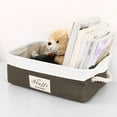 thumbnail image 2 of PiccoCasa Home Dual Handles Storage Bin Basket  for Shelves, Coffee Color, Rectangle, 2 of 6
