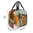 thumbnail image 5 of Horeoi A monarch butterfly Pattern Lunch Bag for Work Picnic Travel Use Thermal Tote with Front Pocket for Women Men Students, 5 of 7