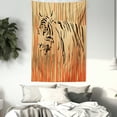 thumbnail image 4 of Africa Tapestry, Tiger in the Bushes Camouflage Carnivore Predator Feline African Safari Animal Art, Wall Hanging for Bedroom Living Room Dorm Decor, 60W X 80L Inches, Peach Orange, by Ambesonne, 4 of 5