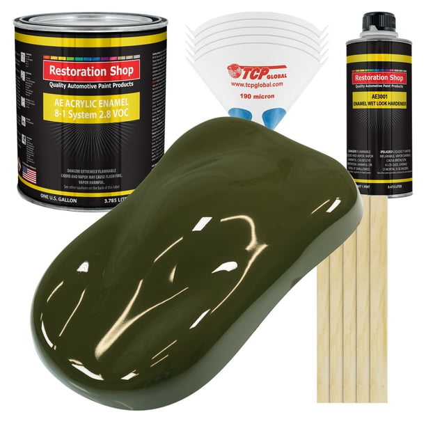 Restoration Shop Olive Drab Acrylic Enamel Auto Paint, Complete