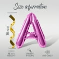 thumbnail image 4 of Letter Balloons - PIZZA AND PACIFIERS 16" Inch Alphabet Letters Foil Mylar Balloon Baby Shower Party Banner (Pink), 4 of 5