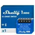 thumbnail image 1 of Shelly 1 Mini Gen3 | WiFi & Bluetooth Smart Switch Relay 1 Channel 8A | Home Automation | Compatible with Alexa & Google Home | iOS Android App | No Hub Required | Dry Contacts, 1 of 4