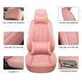 thumbnail image 6 of OTOEZ Universal Pink Car Seat Cover PU Leather 5-Seat Full Set Waterproof Front & Rear Cushion Protector Fit Most Honda Toyota Chevy Ford Nissan SUV, 6 of 12