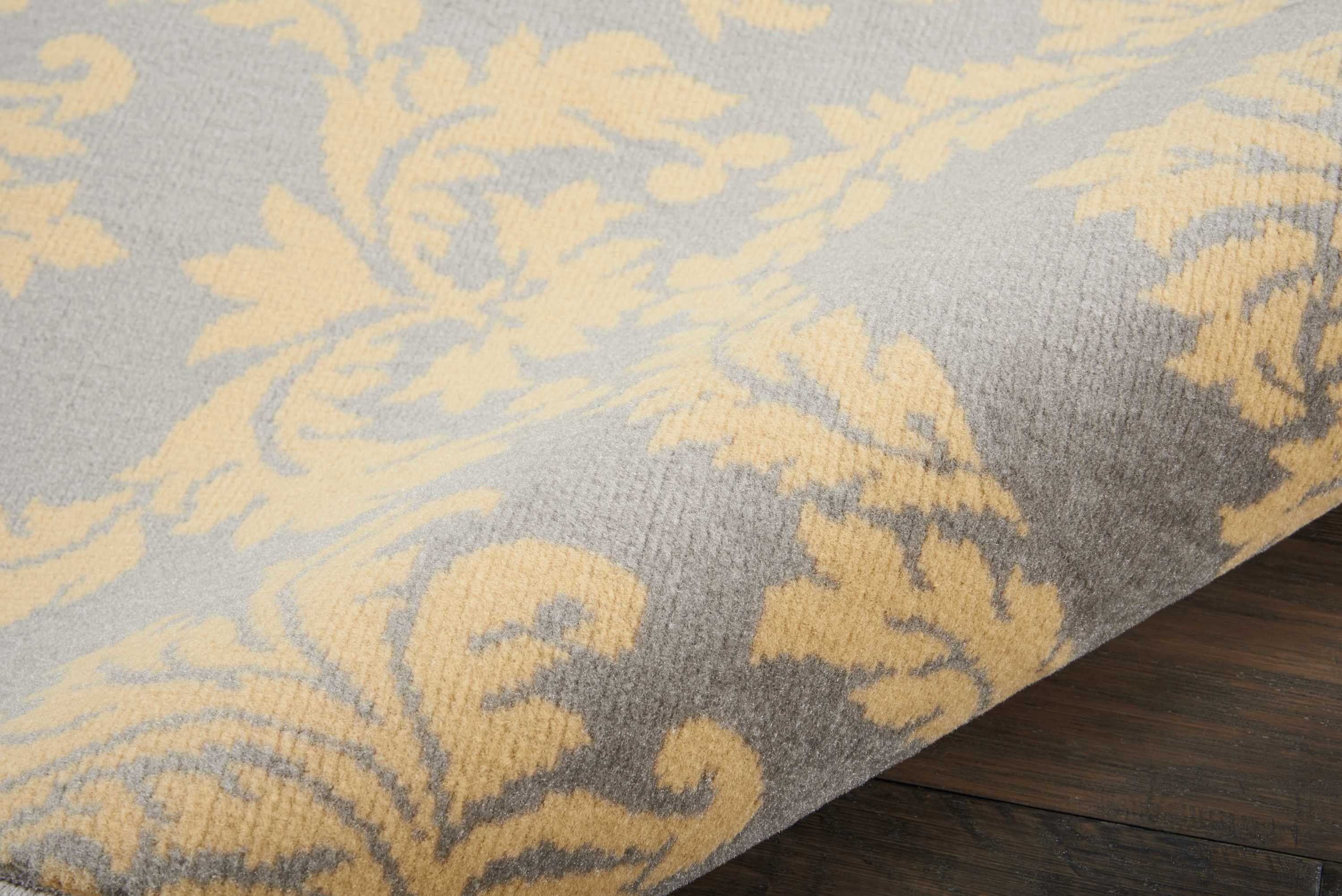 Grey Victorian Damask Area Rug by Pinewood Grove