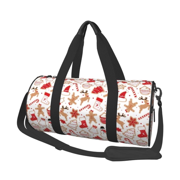 Balery Gingerbread Holiday Sweets Bolsa de Gimnasio para Mujeres y Hombres, Bolsa de Viaje Impermeable, Bolsa de Fin de Semana con Compartimento para Zapatos y Bolsillo Húmedo