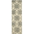 thumbnail image 2 of SAFAVIEH Bella Glenna Abstract Wool Runner Rug, Ivory/Charcoal, 2'3" x 8', 2 of 7