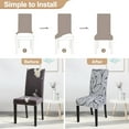 thumbnail image 4 of Dining Room Chair Covers Set of 6, Stretch Printed Parsons Chair Slipcovers Spandex Removable Washable Kitchen Chair Protector Cover for Dining Room, Hotel, Ceremony (Grey Lotus+White Texture), 4 of 6