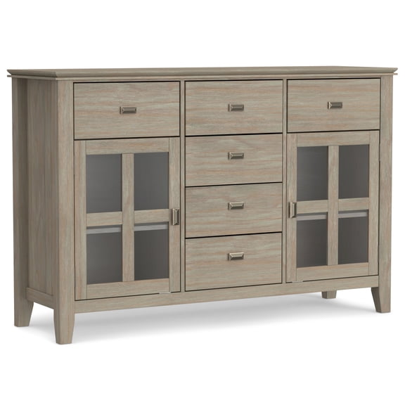 Artisan 54 inch Wide Solid Wood Transitional Sideboard Buffet in Distressed Grey