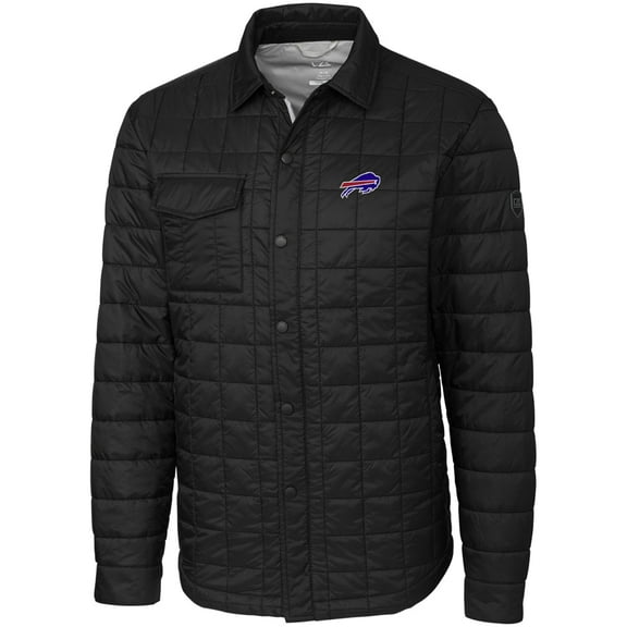 Men's Cutter & Buck Black Buffalo Bills Rainier Shirt Jacket