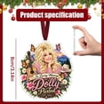 thumbnail image 3 of Dolly Memorial Parton Christmas Ornament Commemorative Hanging Tree Pendant for Home Office Shelf Decor Dolly Gifts for Women Festive Party Accessories, 3 of 8