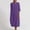Purple, variant on Otvok Womens Dresses Ladies O-Neck Loose Short Sleeve Solid Mid-Calf Dress