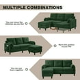thumbnail image 3 of Soscana Convertible Sectional Sofa with Storage Ottoman and Side Pocket,3 Seat L-shaped Sofa Couch with Armrest Pillows,Modern Sofa Couch with Chaise for Living Room Apartment Office Small Space, 3 of 10