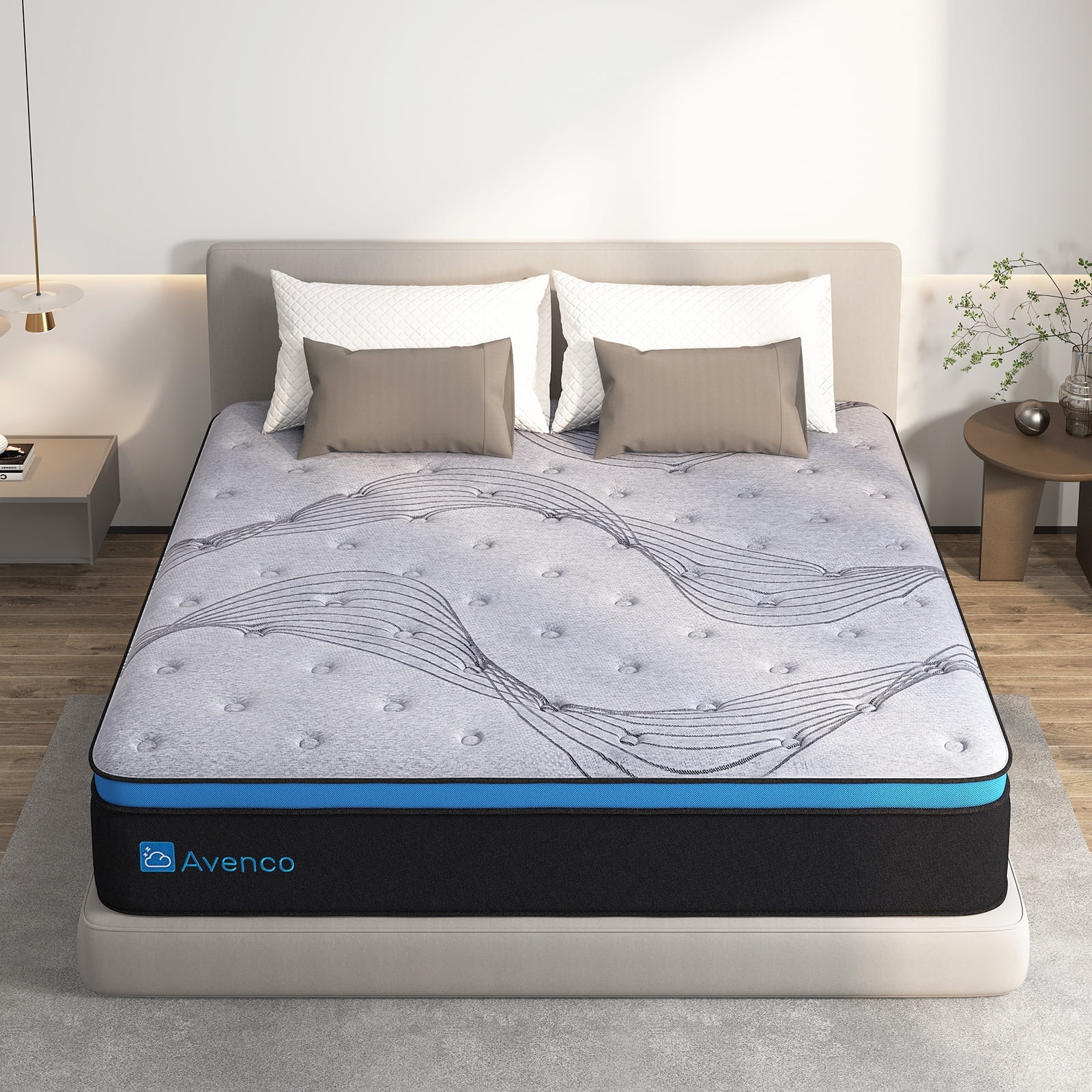 Avenco Original 10 inch Adult Innerspring and Gel Memory Foam Hybrid Mattress, Queen Size