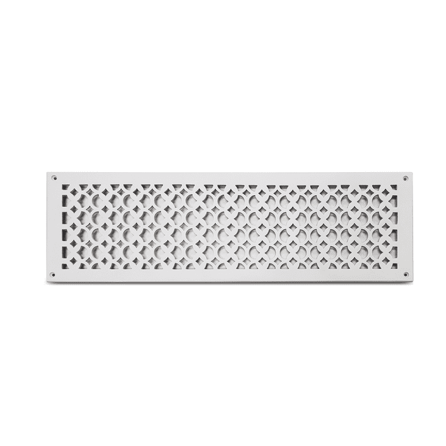 Air Return Grill 6″ x 22″ with 7-3/4″ x 24-1/2″ Faceplate – Decorative Tudor Mushroom Design HVAC Vent Cover, Cast Aluminum, Powder-Coated Repaintable Wall Ceiling Floor Cold Air Return (VR100)