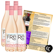 Sutter Home Fre Rosé Non-Alcoholic Wine, Experience Bundle with ChromaCast Pop Socket, Seasonal Wine Pairings & Recipes, 12/750ML, 4-PACK