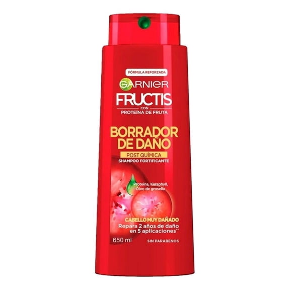 Shampoo Garnier Fructis borrador de daño post química 650 ml