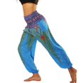 thumbnail image 3 of SWSMCLT Women's Boho Harem Pants Elastic Genie Summer Casual Hippie Yoga Beach Pants Pocket Smocked Waisted Comfy Style1 Small-X-Large, 3 of 4
