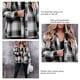 thumbnail image 5 of Camisa a cuadros para mujer Abrigo con botones Cuello alto Manga larga con bolsillo para invierno Otoño Negro S, 5 of 5