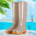 thumbnail image 4 of hopeusnice Women Tall Knee High Rain Boot Square Toe Waterproof Shoe For Farm Garden Work Khaki 41, 4 of 5