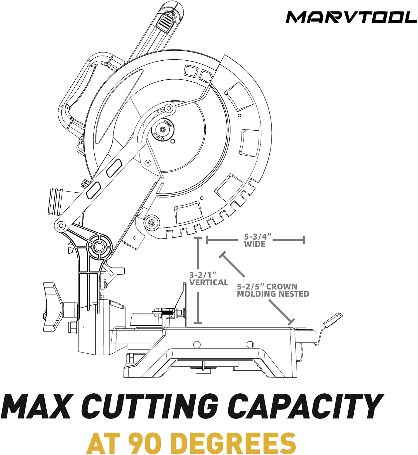 Anqdy 10 inch Miter Saw 15 Amp Single Bevel Compound