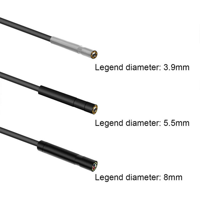 ABS Metal Endoscope IPS Screen Memory Card IP68 Waterproof Nonslip Handle Replacement Industrial Endoscopes Inspection Camera 8mm Lens 2M