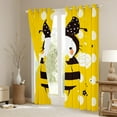 thumbnail image 3 of Erosebridal Cartoon Honey Bee Curtains for Living Room, Animal Theme 30%-50% Blackout Curtains for Bedroom (52x84), 3 of 6