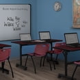 thumbnail image 2 of 72" x 30" Flip Top Mobile Training Table- Mahogany and 2 "M" Stack Chairs- Burgundy, 2 of 7