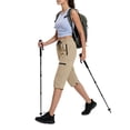 thumbnail image 6 of Karymi Jean Shorts Womens Quick Dry Hiking Capri Pants, Elastic Waist Drawstring Outdoor Cropped Trousers with Multi Zipper Pockets, Cargo Pants for Travel Athletic Shorts for Women, 6 of 8