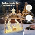 thumbnail image 3 of 6ft Christmas Nativity Scene Garden Decoration - Brown Roof, 190 LED Lights, Joseph/Mary/Infant Figures - Indoor/Outdoor Holiday Decor, 3 of 9