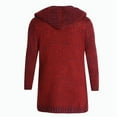 thumbnail image 3 of Mens Autumn And Winter Solid Hooded Zipper Warm Cardigan Knitted Coat, 3 of 3