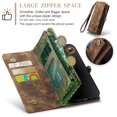 thumbnail image 2 of K-Lion for iPhone 14 Plus Wallet Case ,Luxury Magnetic PU Leather Zipper Purse 2 in 1 Design Shockproof Flip Case Card Slot Kickstand Phone Cover with Lanyard for Women Men ,Darkbrown, 2 of 7