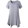 thumbnail image 2 of Coofit Tunique Chemise Manches Courtes Col Rond T-shirt Décontracté Blouse Ample pour Femmes, 2 of 4
