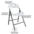 thumbnail image 4 of COSCO Solid Resin Plastic Folding Chair, Indoor/Outdoor, Double Braced, White, 4-Pack, 4 of 9