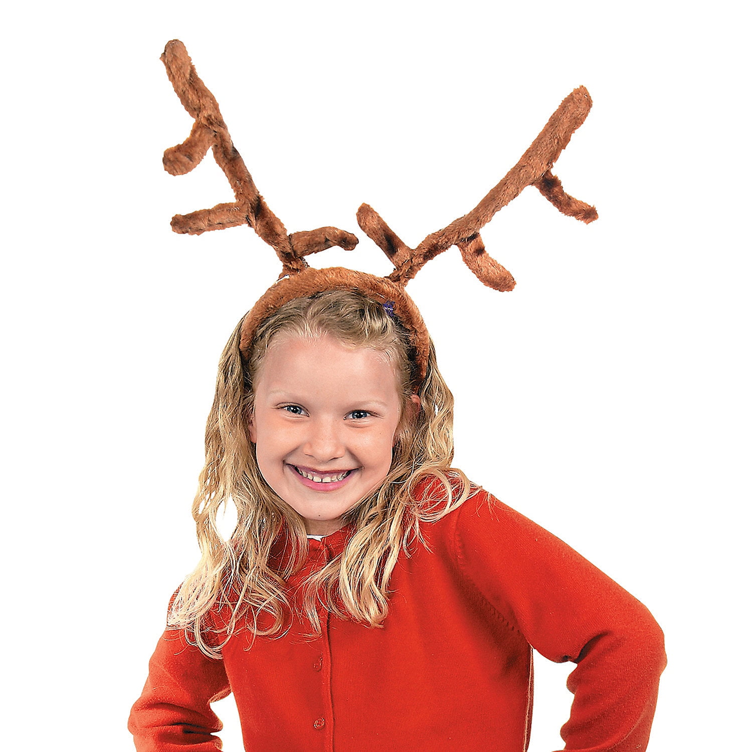 Plush Reindeer Antlers Headbands - Apparel Accessories - 12 Pieces