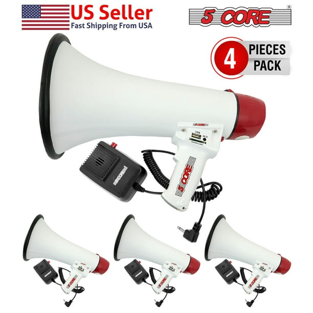 5Core Megaphone Handheld Bullhorn Cheer Loudspeaker Bull Horn Speaker