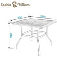 thumbnail image 7 of Sophia & William 37" Outdoor Square Dining Table with Steel Frame for 4 Chairs, 7 of 7