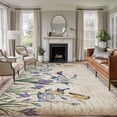 thumbnail image 2 of Spring Flowers Area Rugs Collection 5'x7', Vintage Floral Leaves Birds Pastoral Botanical Non Slip Indoor Rectangle Throw Runner Rug Floor Mat Carpet for Living Room Dining Table Bedroom Nursery, 2 of 9