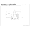 thumbnail image 2 of Kingston Brass CA4415CP 1/2" FIP x 1/2" or 7/16" Slip Joint Straight Stop Valve, Polished Chrome, 2 of 2