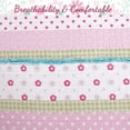 thumbnail image 5 of Cozy Line 3-Piece Pink Greta Polka Dot Flower Girl cotton Reversible Quilt Bedding Set, Queen, 5 of 5