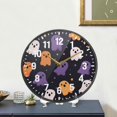 thumbnail image 4 of Yayeee Wall Clock Battery Operated 11.9" Silent Quartz Non-Ticking for Living Room Decor, Orange Halloween Ghosts, 4 of 8