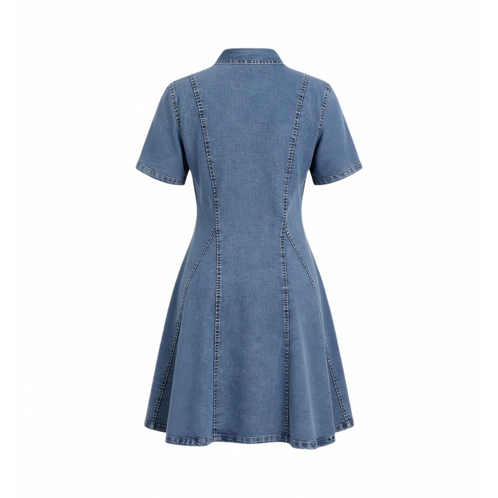 Blmnix Button Down Womens Dresses Fit & Flare Denim Dress Dress Short Sleeve Collared Mini Dresses for Women Casual,XL