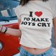 thumbnail image 2 of Crop Top Woxlica I Love to Make Boys Lry Y2K para mujer, 2 of 5