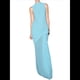 thumbnail image 1 of Vestido Ajustado de Corte A con Cuello Alto, Sin Mangas y Color Liso para Mujer Azul M, 1 of 10
